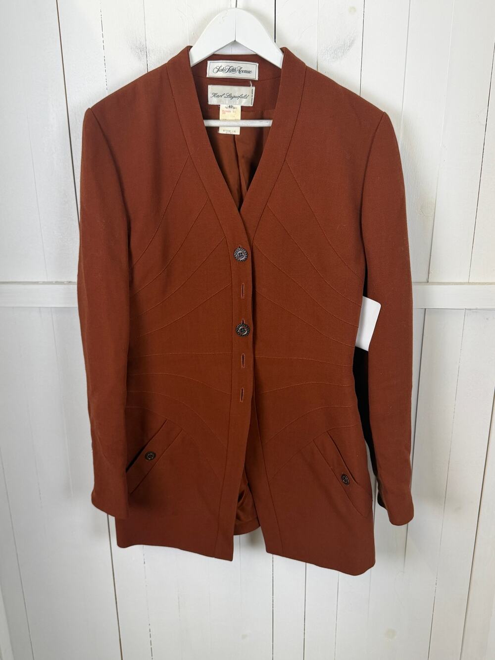 Fifth Avenue Wool Jacket Orange Size 42 Women's
